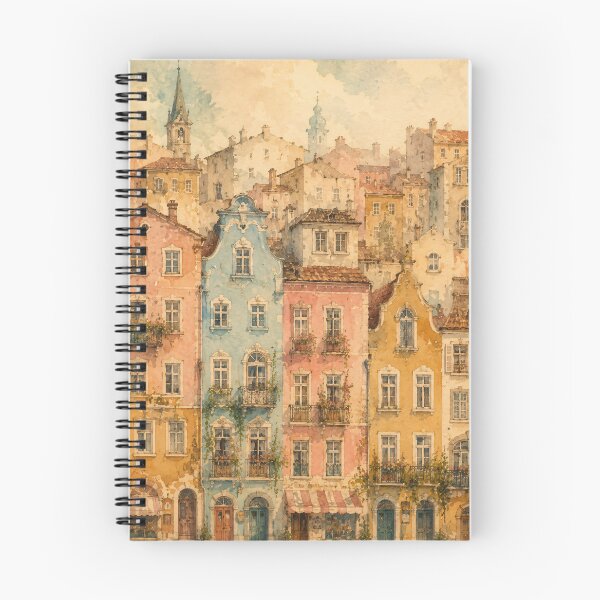 Item preview, Watercolour European City Streets Warm Pastel Tones designed and sold by Jozefin's Studio.