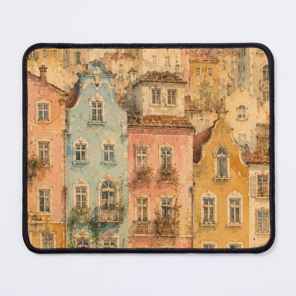 Item preview, Watercolour European City Streets Warm Pastel Tones designed and sold by Jozefin's Studio.