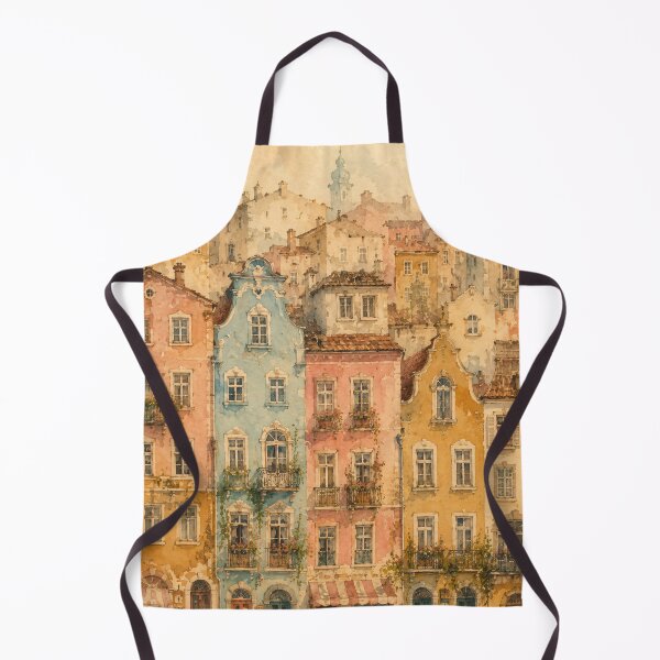 Item preview, Watercolour European City Streets Warm Pastel Tones designed and sold by Jozefin's Studio.
