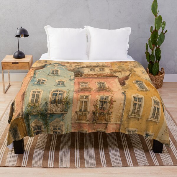 Item preview, Watercolour European City Streets Warm Pastel Tones designed and sold by Jozefin's Studio.