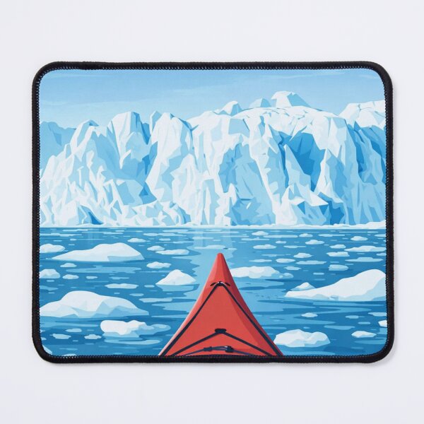 Item preview, Red Kayak Facing Arctic Glacier designed and sold by Creative_Canvas.