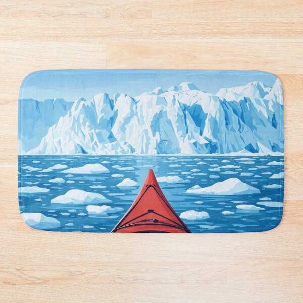 Item preview, Red Kayak Facing Arctic Glacier designed and sold by Creative_Canvas.