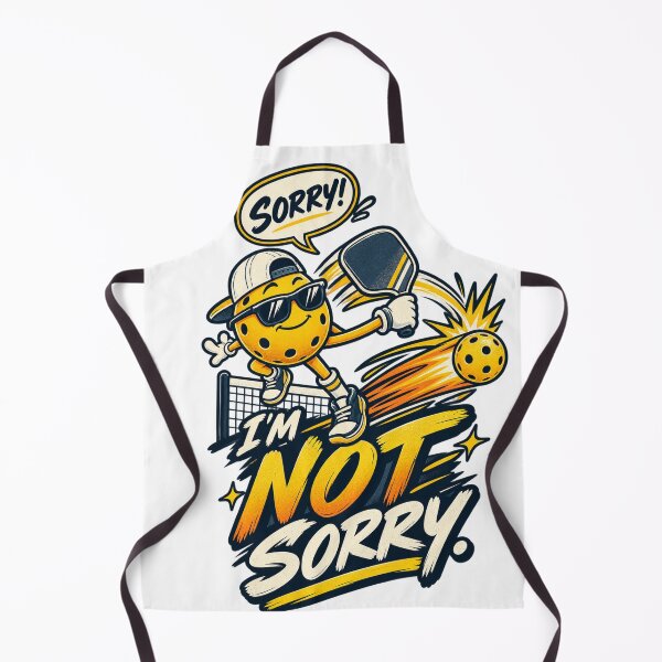 Item preview, Sorry I'm Not Sorry Funny Pickleball Ball Mascot Smash Player designed and sold by zhivago1980.