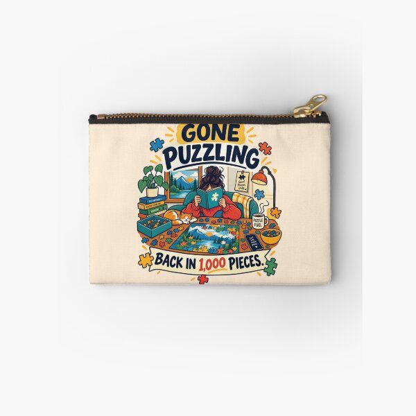 Item preview, Funny Jigsaw Puzzle Lover Gift Gone Puzzling Back In 1000 Pieces Flat Illustration Shirt Puzzle Sticker designed and sold by Fanverse Merchandise.