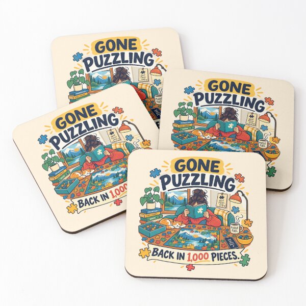 Item preview, Funny Jigsaw Puzzle Lover Gift Gone Puzzling Back In 1000 Pieces Flat Illustration Shirt Puzzle Sticker designed and sold by Fanverse Merchandise.