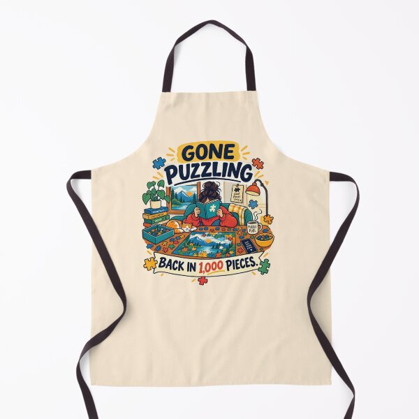Item preview, Funny Jigsaw Puzzle Lover Gift Gone Puzzling Back In 1000 Pieces Flat Illustration Shirt Puzzle Sticker designed and sold by Fanverse Merchandise.