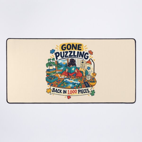 Item preview, Funny Jigsaw Puzzle Lover Gift Gone Puzzling Back In 1000 Pieces Flat Illustration Shirt Puzzle Sticker designed and sold by Fanverse Merchandise.