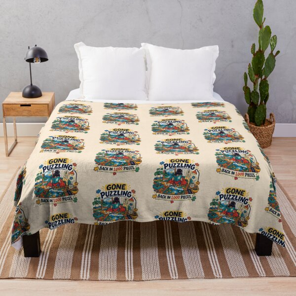 Item preview, Funny Jigsaw Puzzle Lover Gift Gone Puzzling Back In 1000 Pieces Flat Illustration Shirt Puzzle Sticker designed and sold by Fanverse Merchandise.