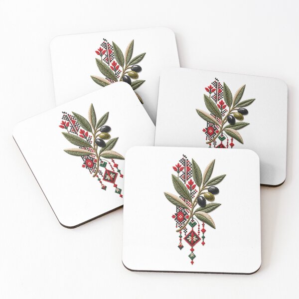 Item preview, Palestinian Tatreez Olive Branch Design – Traditional Floral Heritage Pattern designed and sold by BrainCurves.