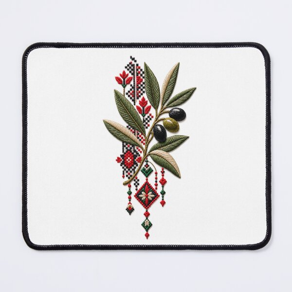 Item preview, Palestinian Tatreez Olive Branch Design – Traditional Floral Heritage Pattern designed and sold by BrainCurves.