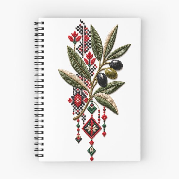 Item preview, Palestinian Tatreez Olive Branch Design – Traditional Floral Heritage Pattern designed and sold by BrainCurves.
