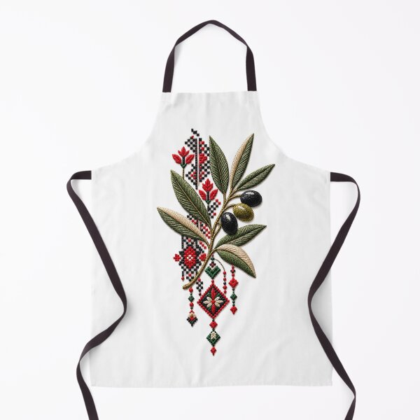 Item preview, Palestinian Tatreez Olive Branch Design – Traditional Floral Heritage Pattern designed and sold by BrainCurves.
