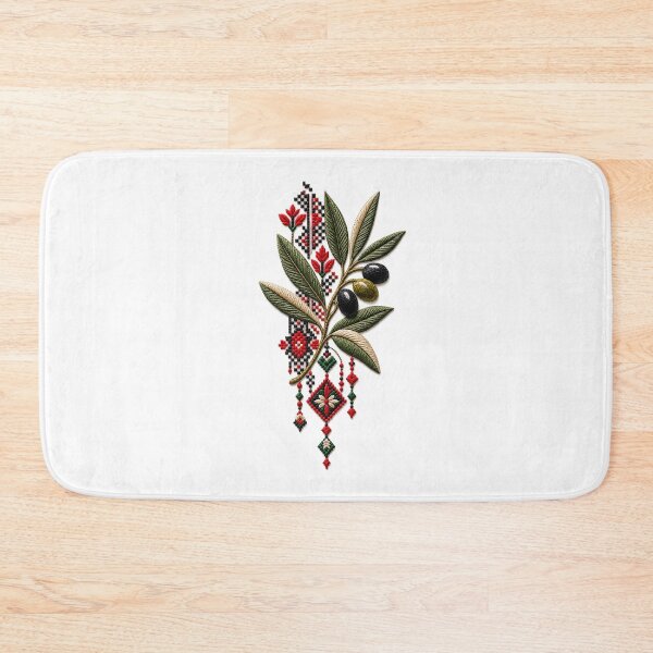 Item preview, Palestinian Tatreez Olive Branch Design – Traditional Floral Heritage Pattern designed and sold by BrainCurves.