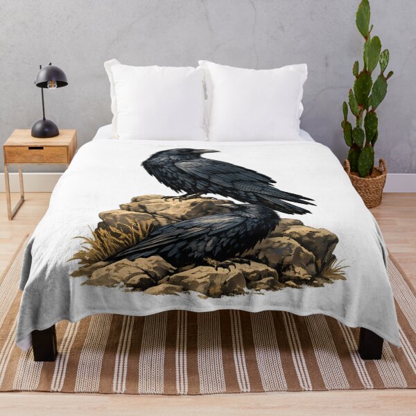 Item preview, Common raven on a rocky outcrop designed and sold by Daily Quirk.