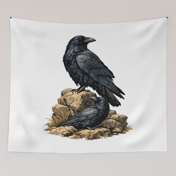 Item preview, Common raven on a rocky outcrop designed and sold by Daily Quirk.