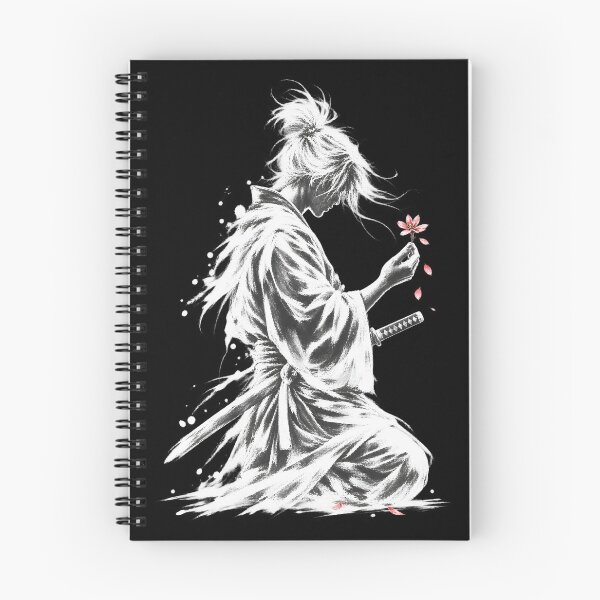 Item preview, Silent Ronin with Red Flower – Japanese Samurai Ink Art designed and sold by AP_1979.