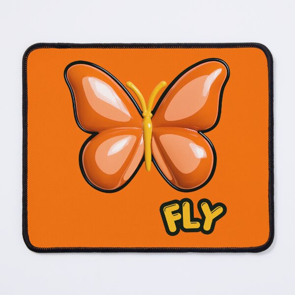 Item preview, Orange Glossy Puffy Butterfly Retro Pop Art designed and sold by daila70.