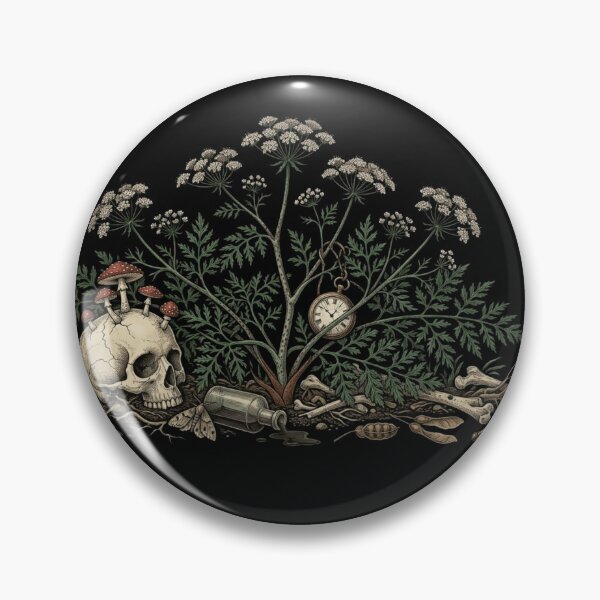 Item preview, Hemlock Dark Botanical Gothic Poison Plant Art designed and sold by The Wicked Herbarium.