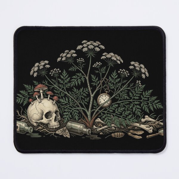 Item preview, Hemlock Dark Botanical Gothic Poison Plant Art designed and sold by The Wicked Herbarium.