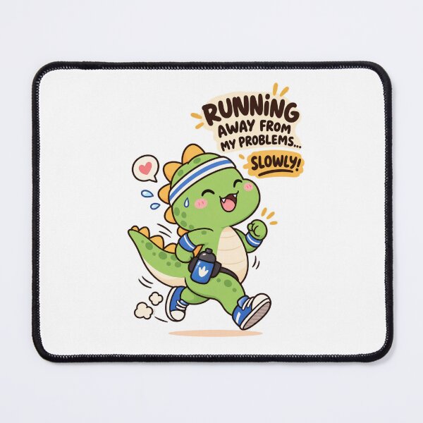 Item preview, Running Away From My Problems Slowly – Cute Dinosaur Runner designed and sold by JrNergal.