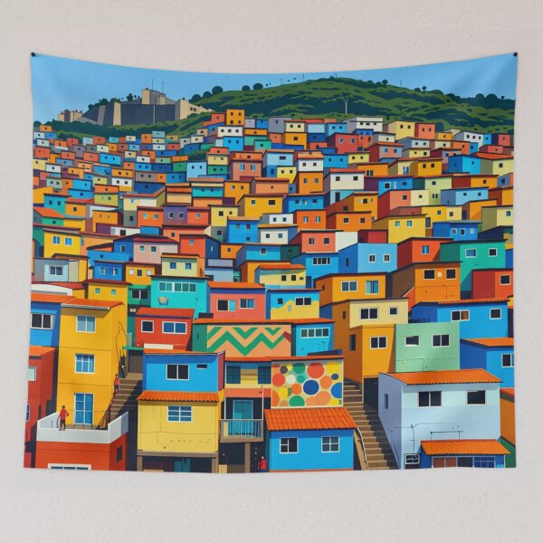 Item preview, Colorful Rio Favela Hillside Houses designed and sold by Creative_Canvas.