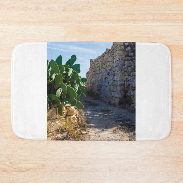 Item preview, Ancient Stone Wall Along a Desert Path with Cactus Plants Under Clear Sky designed and sold by Nmallia.