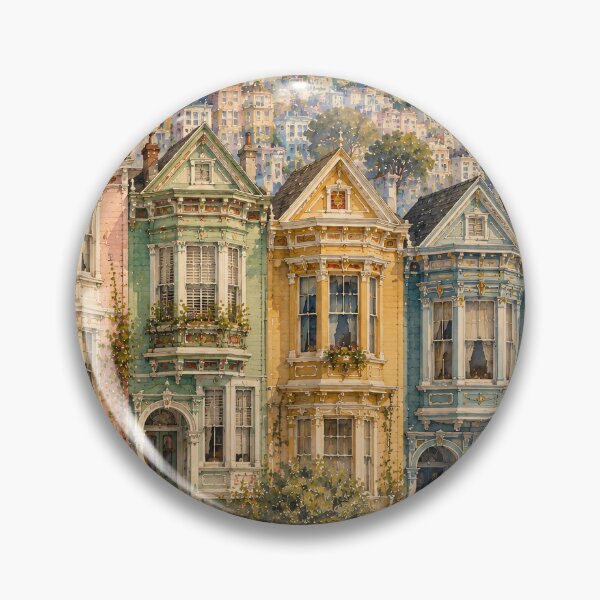 Item preview, Victorian Row Houses Watercolour Painting Pastel City designed and sold by Jozefin's Studio.