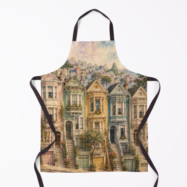 Item preview, Victorian Row Houses Watercolour Painting Pastel City designed and sold by Jozefin's Studio.
