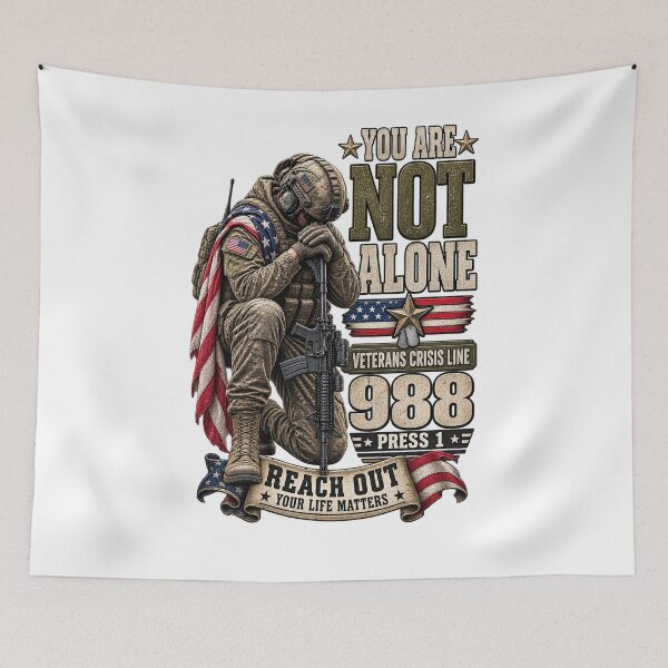 Item preview, You Are Not Alone – Veteran Suicide Awareness designed and sold by MJ3in1.