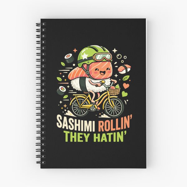 Item preview, Sashimi Rollin' They Hatin' Funny Sushi Foodie Cyclist Pun designed and sold by PopStars1993.