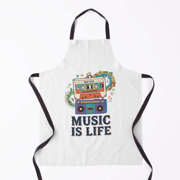 Item preview, Music Is Life - Retro Cassette Tape Boombox Nostalgia. designed and sold by MyHappyArtShop.