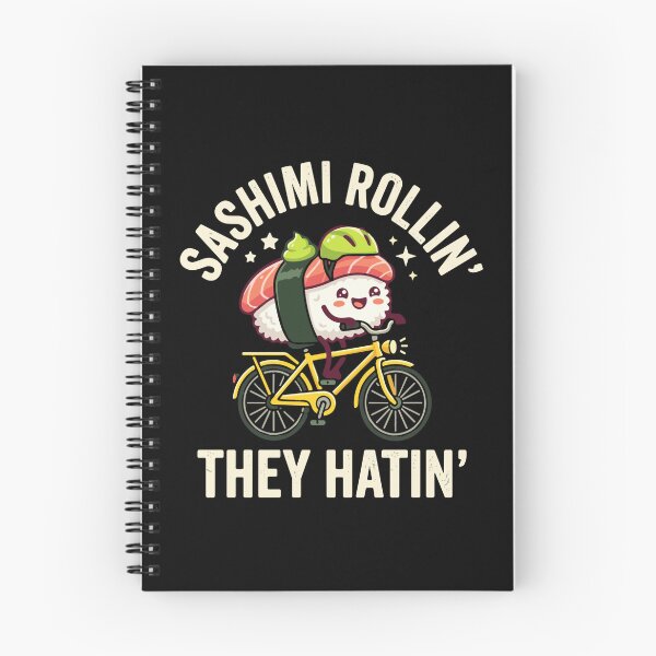 Item preview, Sashimi Rollin' They Hatin' Funny Sushi Cyclist Foodie Pun designed and sold by PopStars1993.