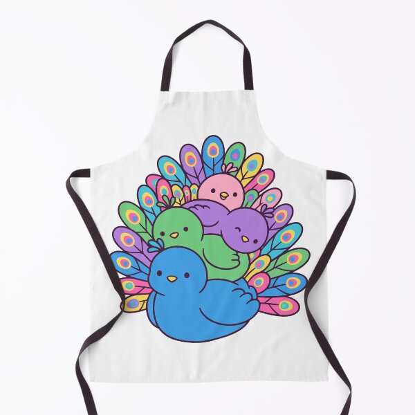 Aperçu de l'œuvre Famille de paons Kawaii – Collection d'oiseaux paons mignons et colorés créée et vendue par AliveStyle.