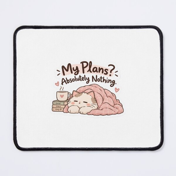 Item preview, My Plans? Absolutely Nothing – Cozy Cat Funny Lazy Sticker designed and sold by BLOOMVELLE.