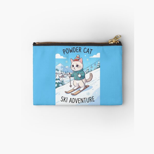 Item preview, Powder Cat Ski Adventure Cute Skiing Kitty in Winter Snow designed and sold by PetalsPaws.