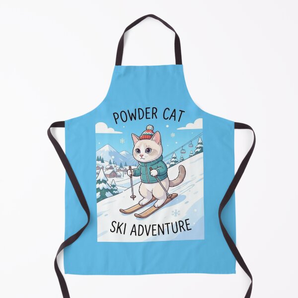 Item preview, Powder Cat Ski Adventure Cute Skiing Kitty in Winter Snow designed and sold by PetalsPaws.