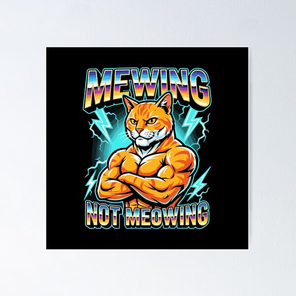 Item preview, Mewing Not Meowing Muscular Cat Fitness Bodybuilding Gym Lover designed and sold by PopStars1993.