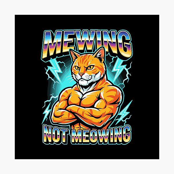 Item preview, Mewing Not Meowing Muscular Cat Fitness Bodybuilding Gym Lover designed and sold by PopStars1993.