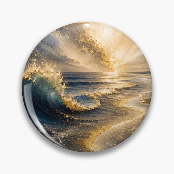 Item preview, Golden Tide – Blue and Gold Ocean Art designed and sold by bauschberts.