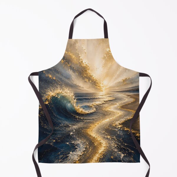 Item preview, Golden Tide – Blue and Gold Ocean Art designed and sold by bauschberts.