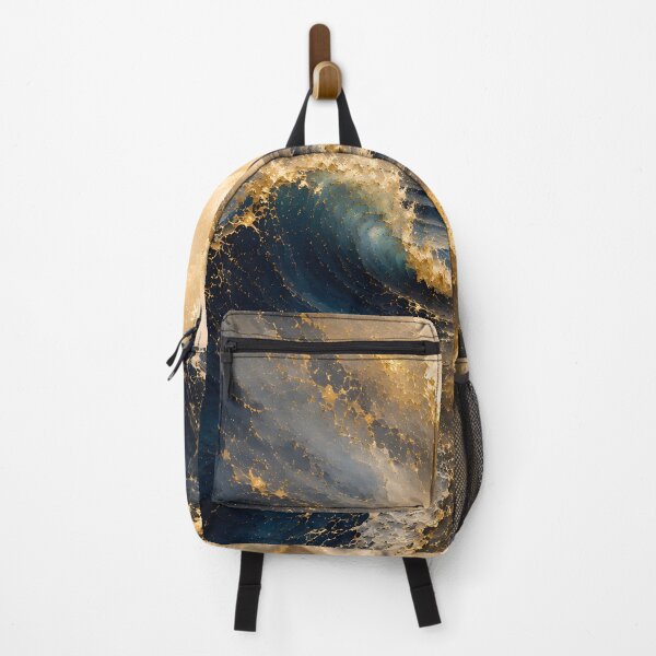 Item preview, Golden Tide – Blue and Gold Ocean Art designed and sold by bauschberts.