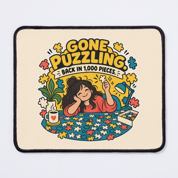 Item preview, Funny Jigsaw Puzzle Lover Gift Gone Puzzling Back In 1000 Pieces Flat Illustration Shirt Puzzle Sticker designed and sold by Fanverse Merchandise.