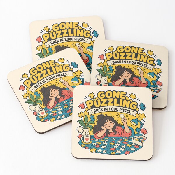 Item preview, Funny Jigsaw Puzzle Lover Gift Gone Puzzling Back In 1000 Pieces Flat Illustration Shirt Puzzle Sticker designed and sold by Fanverse Merchandise.