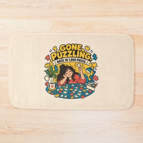 Item preview, Funny Jigsaw Puzzle Lover Gift Gone Puzzling Back In 1000 Pieces Flat Illustration Shirt Puzzle Sticker designed and sold by Fanverse Merchandise.