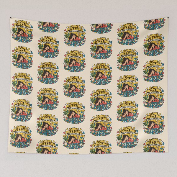 Item preview, Funny Jigsaw Puzzle Lover Gift Gone Puzzling Back In 1000 Pieces Flat Illustration Shirt Puzzle Sticker designed and sold by Fanverse Merchandise.