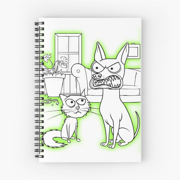 Item preview,  Crazy Dog And Mad Cat-Funny Angry Pet Line Art designed and sold by SiralyInk.