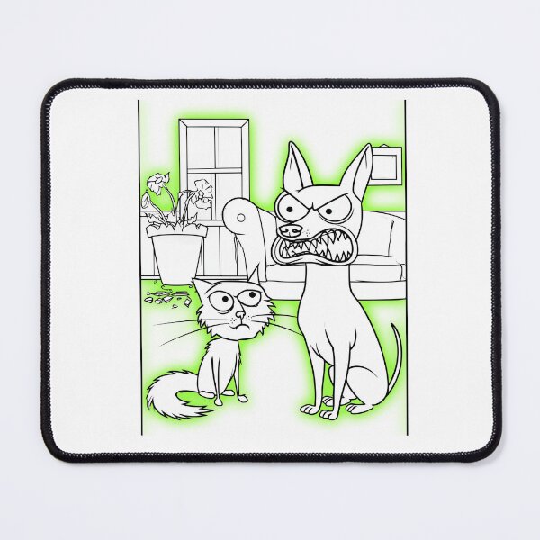 Item preview,  Crazy Dog And Mad Cat-Funny Angry Pet Line Art designed and sold by SiralyInk.