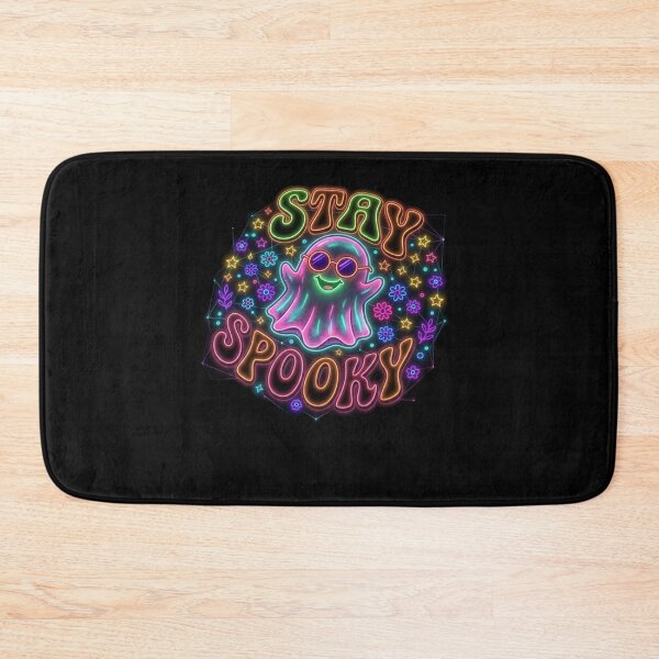 Item preview, Stay Spooky Neon Ghost Groovy Halloween T-Shirt Design designed and sold by Scribe2Vibe.