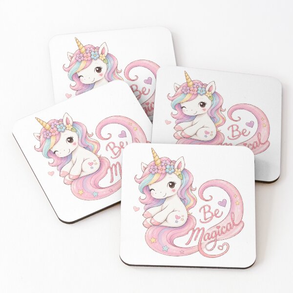 Item preview, Cute Unicorn Be Magical - Pastel Rainbow Flower Crown Kawaii Art designed and sold by ToonyTeez.