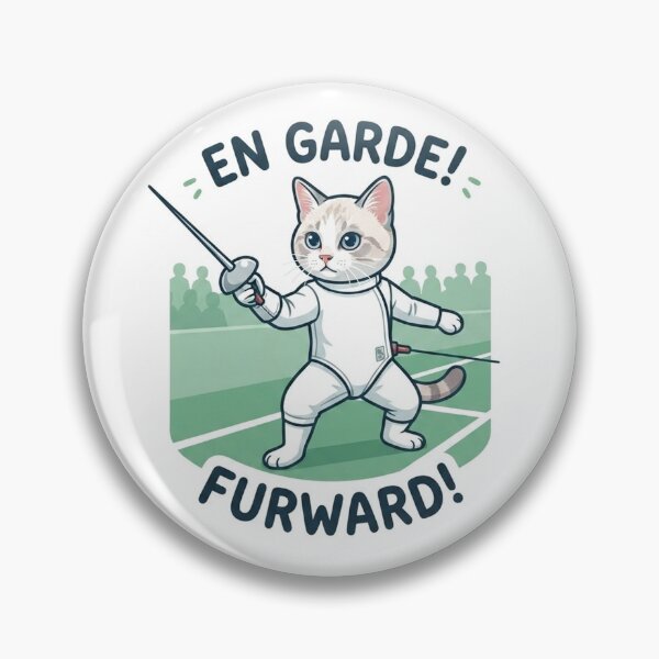 Item preview, En Garde Furward Cute Fencing Cat Fechter Kitty designed and sold by PetalsPaws.